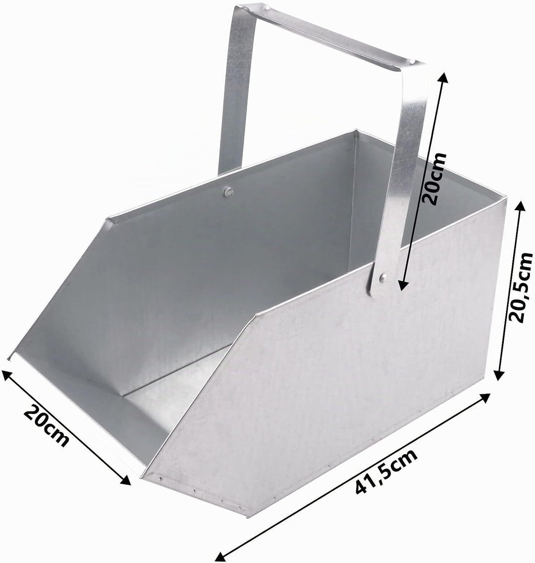 BAUSTER® Set Aschekasten Verzinkt + Metallschaufel für Kamin und Ofen Kohlenkasten/Aschebehälter Bri