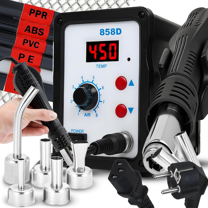 Retoo Heissluft Lötstation 800W, Temperatur Einstellbar 100-480°C, Entlötkolben, 120 l/min Luftleist