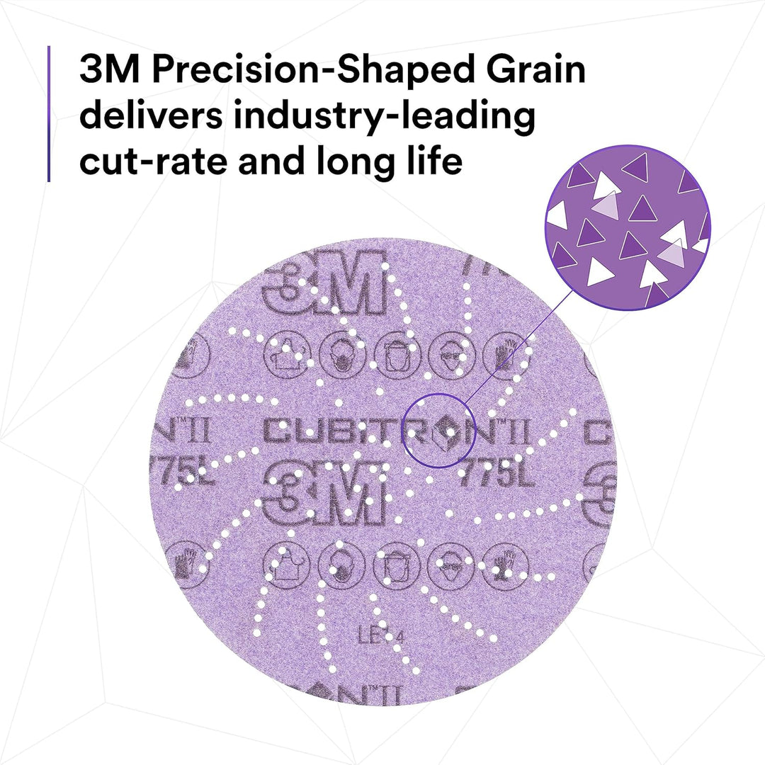 3M Xtract Cubitron, Filmscheibe 775L, 127 mm, 180+, Sauberer Sand, 50 Scheiben pro Packung