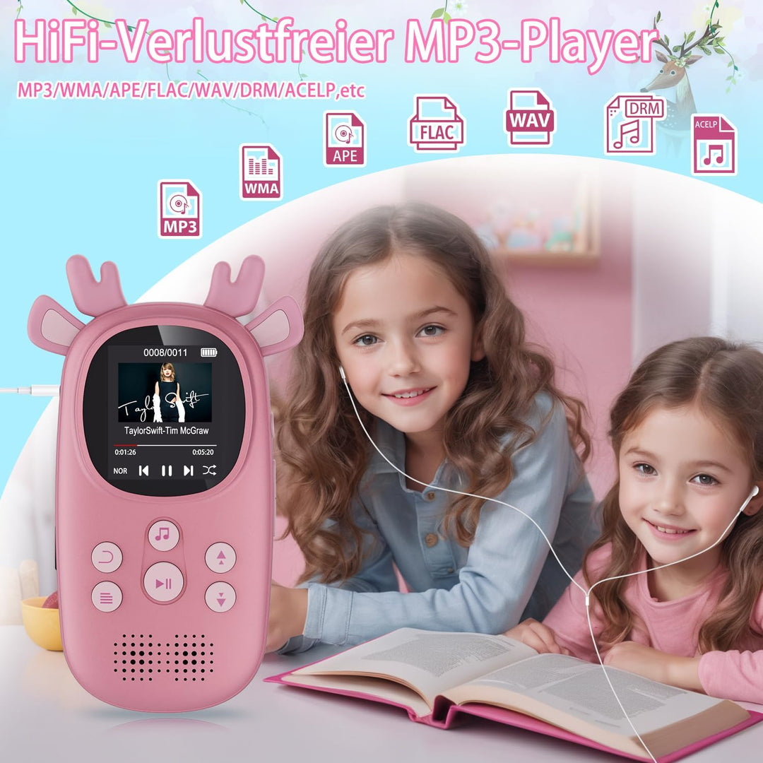 CCHKFEI 32GB Kinder MP3 Player mit Bluetooth 5.3,1,8 Zoll Bildschirm Bluetooth MP3-Player mit kopfhö