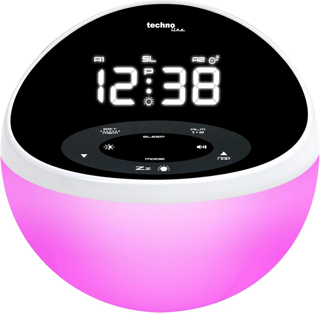 Technoline, WT 500 Premium-Radiowecker, weiss-schwarz, 14,5 x 14,5 x 12,5 cm
