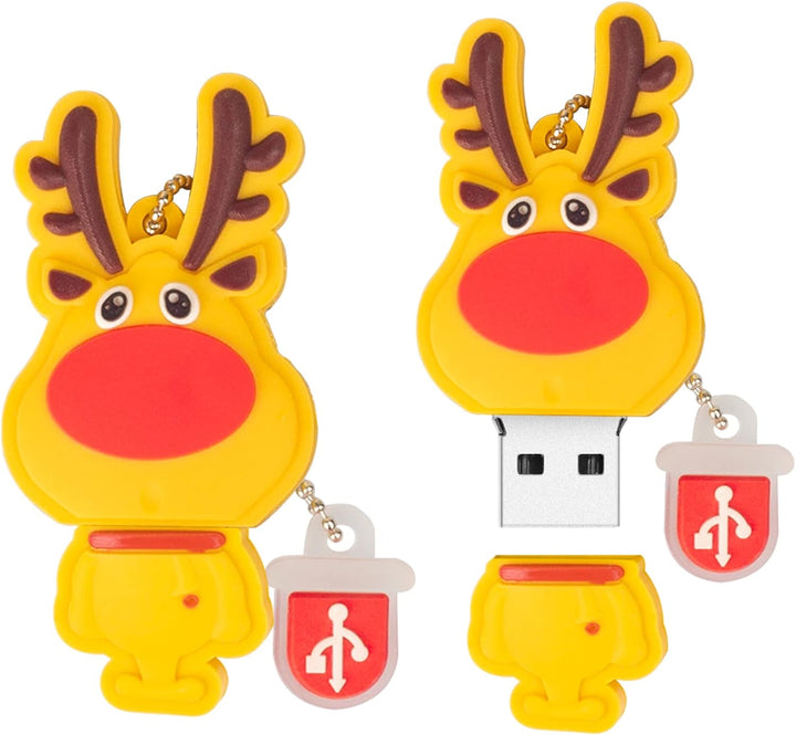 LEIZHAN USB-Stick 5 Stück 16GB Speicherstick Der Weihnachtsmann Elch Niedlichen Weihnachtsserie Gesc
