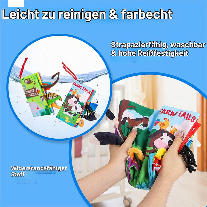 beiens Babybuch Baby Stoffbuch - 2 Stück Fühlbuch Spielzeug ab 6 Monate, Bilderbuch Fühlbuch Knister