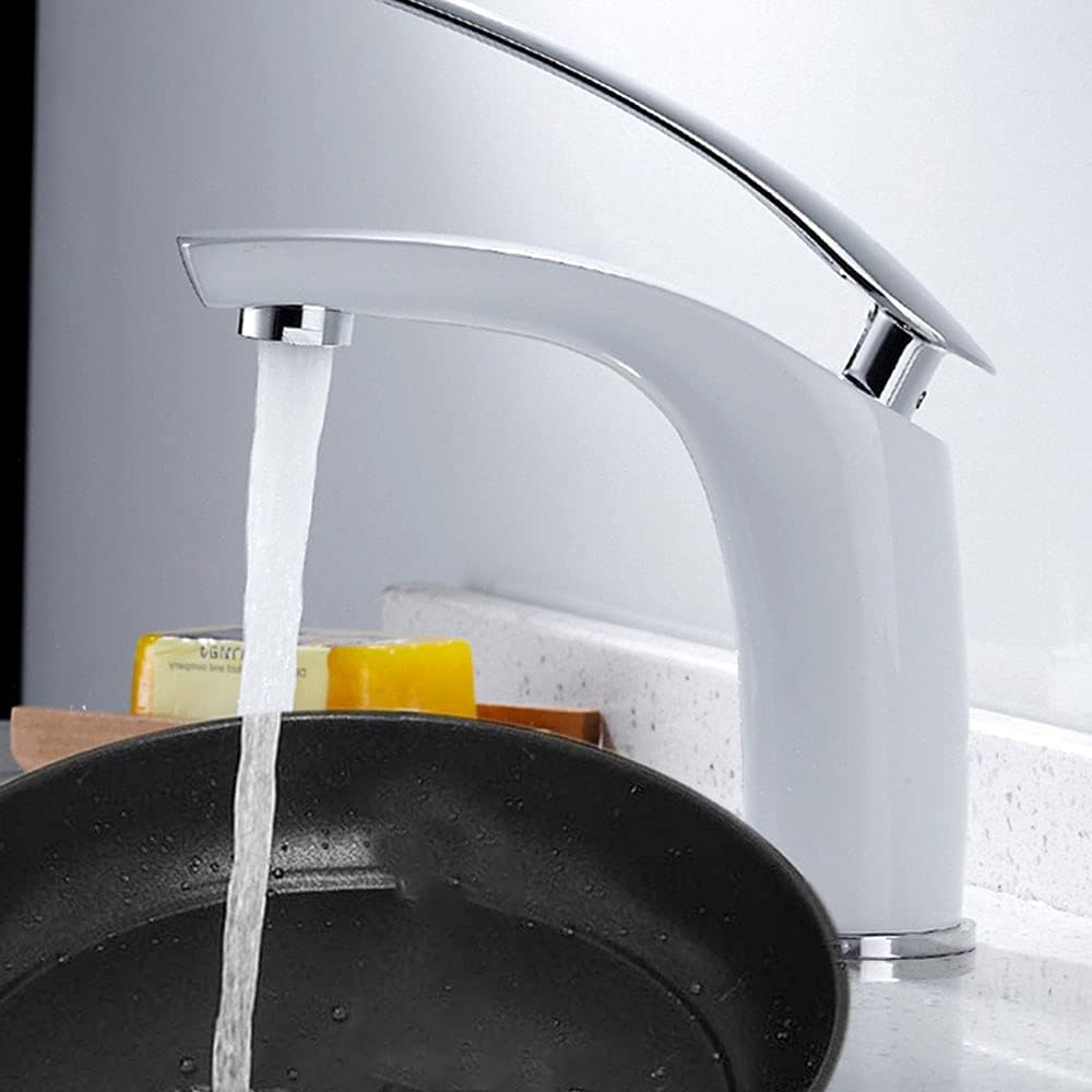 Wasserhahn Bad Weiss,Waschtischarmatur für Bad Einhebel Armatur Mischbatterie Waschbecken Armatur Ba