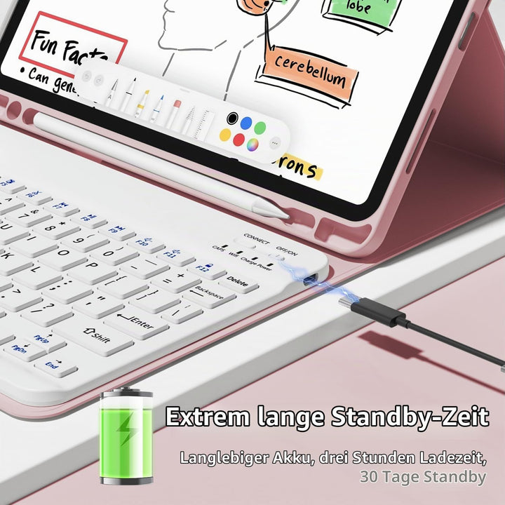 JKSML Hülle mit Tastatur für iPad Pro 11 Zoll 4./3./2.Generation (2022/2021/2020) mit Stifthalter, A