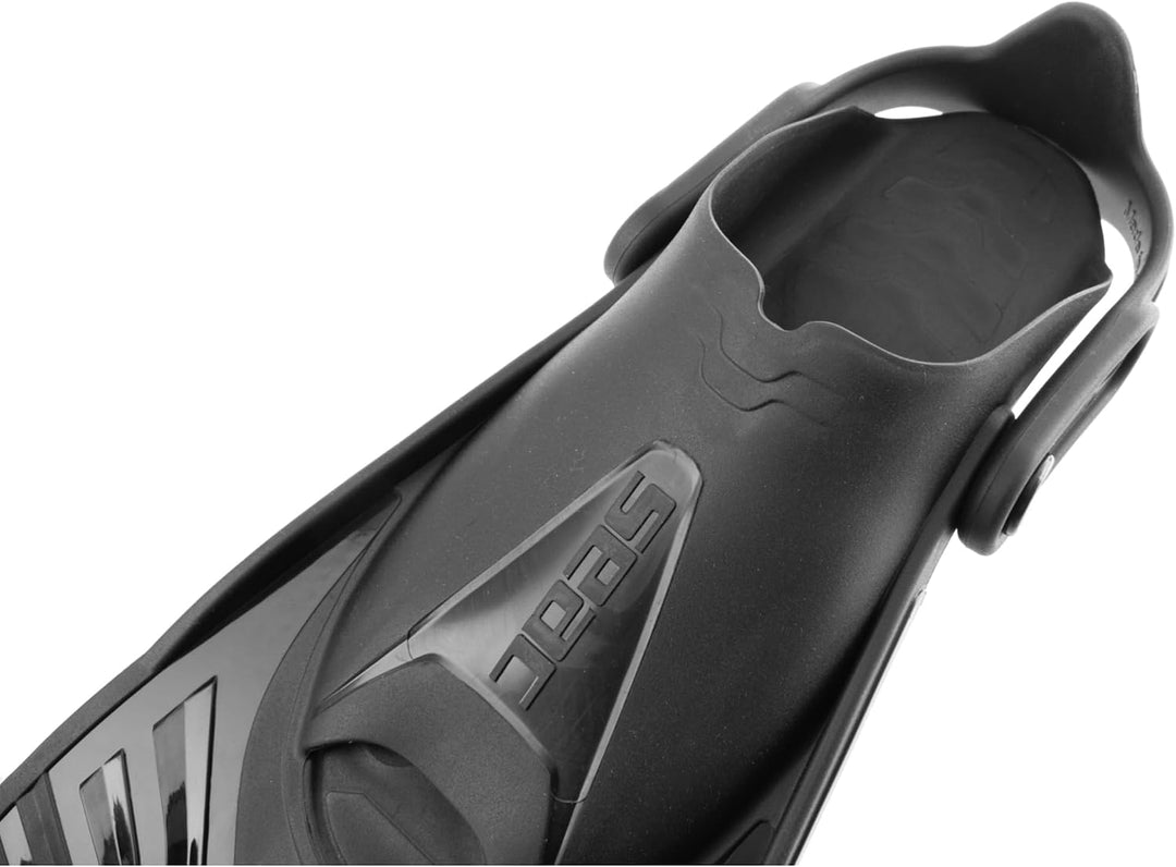 SEAC Vela Oh Kurze Flossen zum Schnorcheln und Schwimmen im Schwimmbad mit verstellbarem Riemen XS-S
