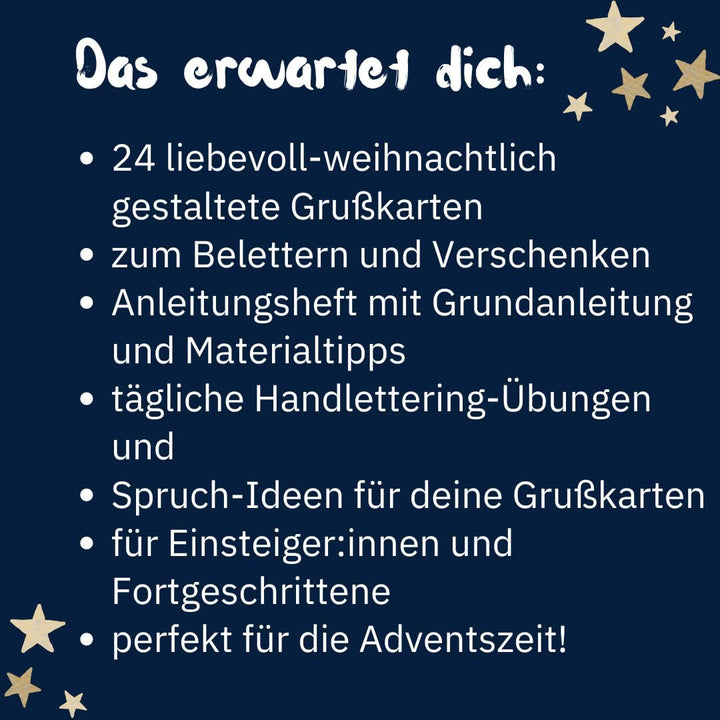 In der Weihnachtsletterei. Adventskalender: Handlettering Adventskalender. Mit 24 Grusskarten und tä
