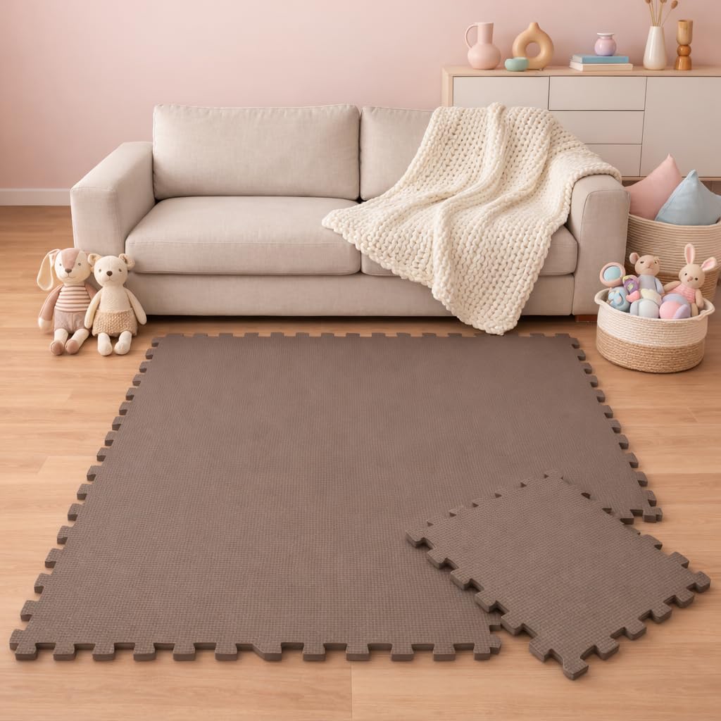 LittleTom Spielmatte Baby Puzzlematte - 9 Matten je 30x30x1 cm Krabbelmatte 90x90 cm Bodenmatte Kind