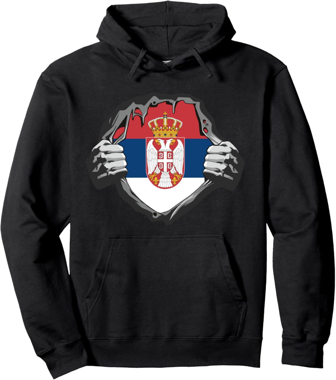Serbien zerrissenes Hemd-Design zeigt Ihr serbisches Herz Pullover Hoodie