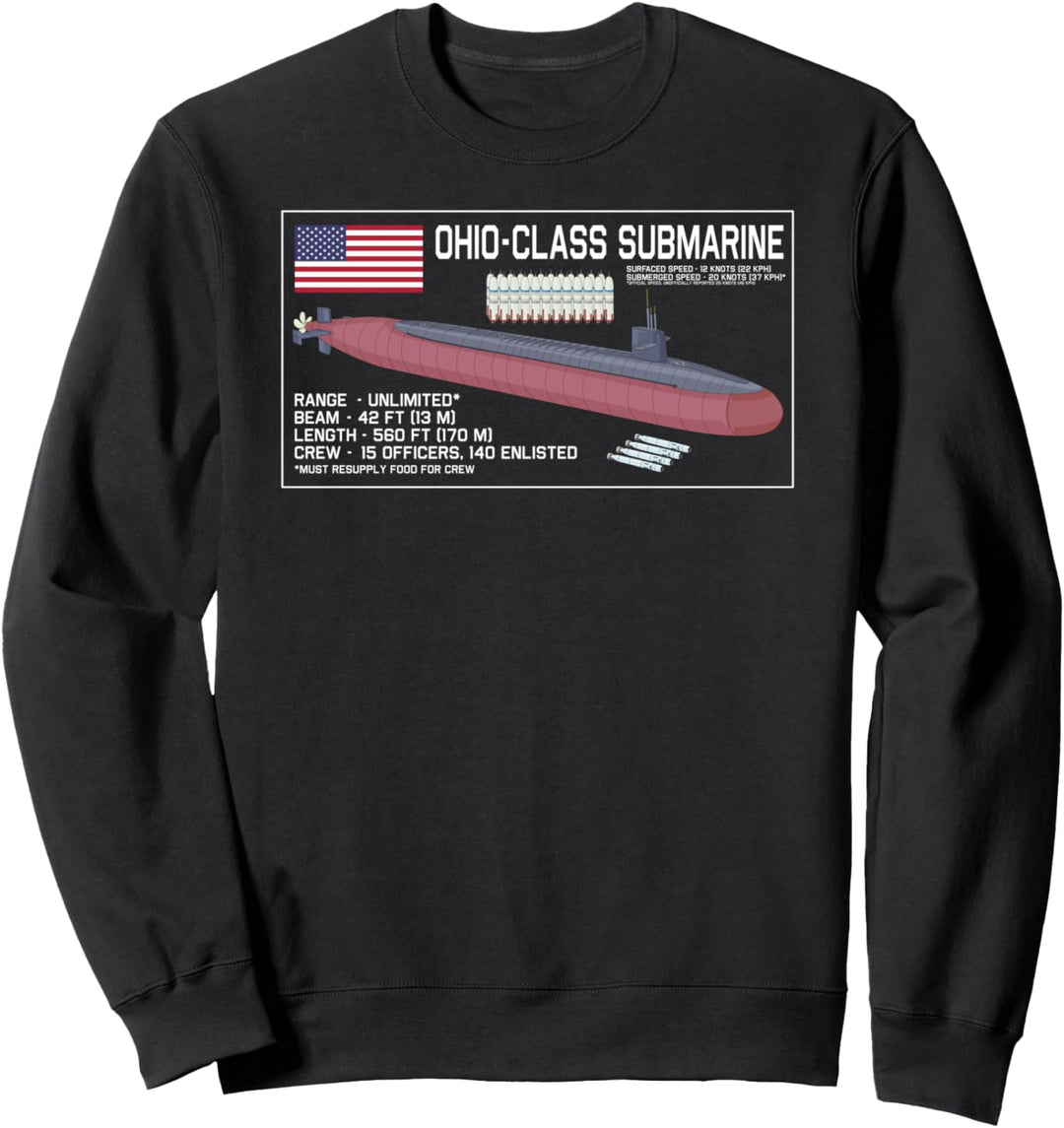 Atom-U-Boote der Ohio-Klasse Infografik Sweatshirt