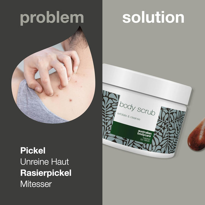 Australian Bodycare Body Scrub - Körperpeeling bei Pickeln auf dem Rücken & Körper, Unreiner Haut &
