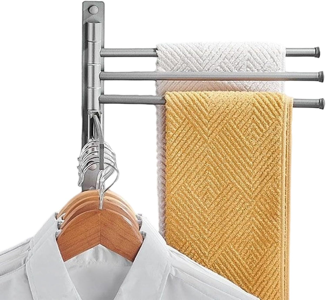 Handtuchhalter Für Die Wand | Schwenkbarer 4-Arm Handtuchhalter,Platzsparender Aluminium Organizer S
