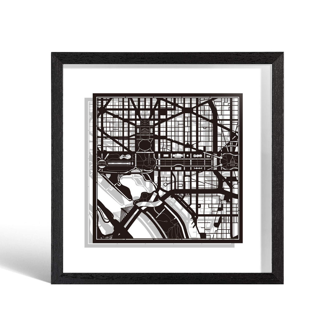 O3 DESIGN STUDIO - Marco de Papel para mapas, 22,8 x 22,8 cm, en Caja de Regalo, Fondo, autocambiant