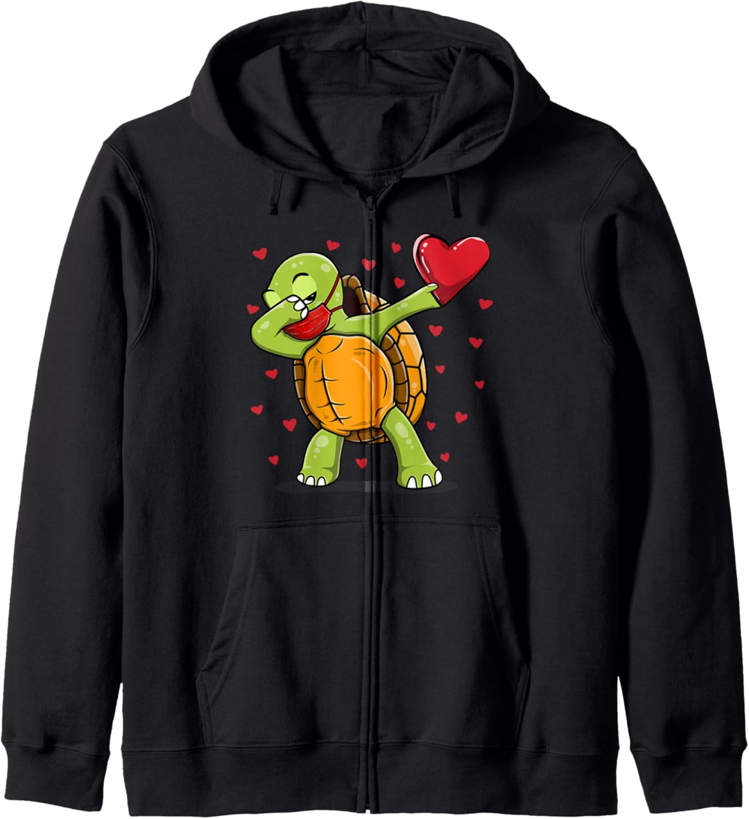 Dabbing Turtle Face Mask Geschenke zum Valentinstag Kapuzenjacke