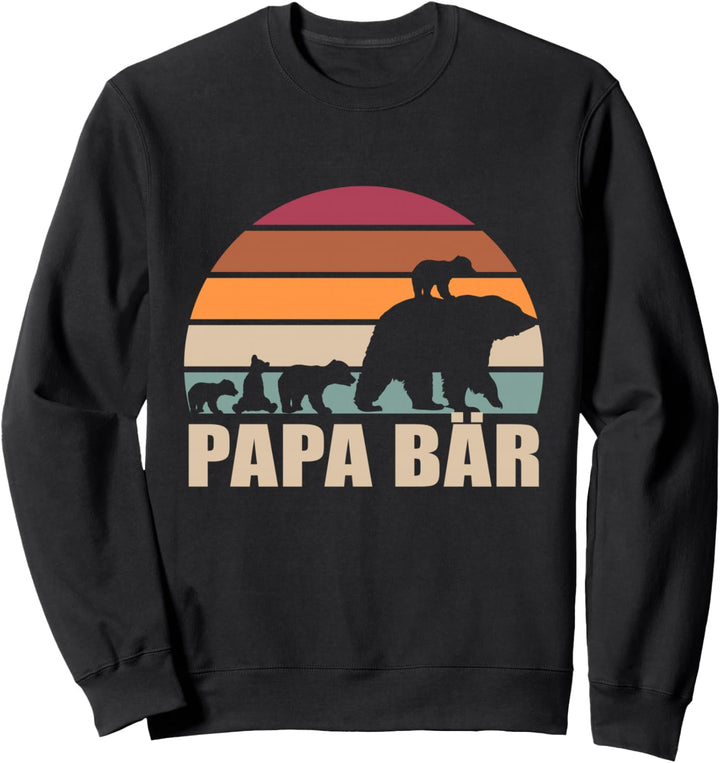 Papa Bär 4 Kinder Vatertag Papa von vier Kindern Sweatshirt