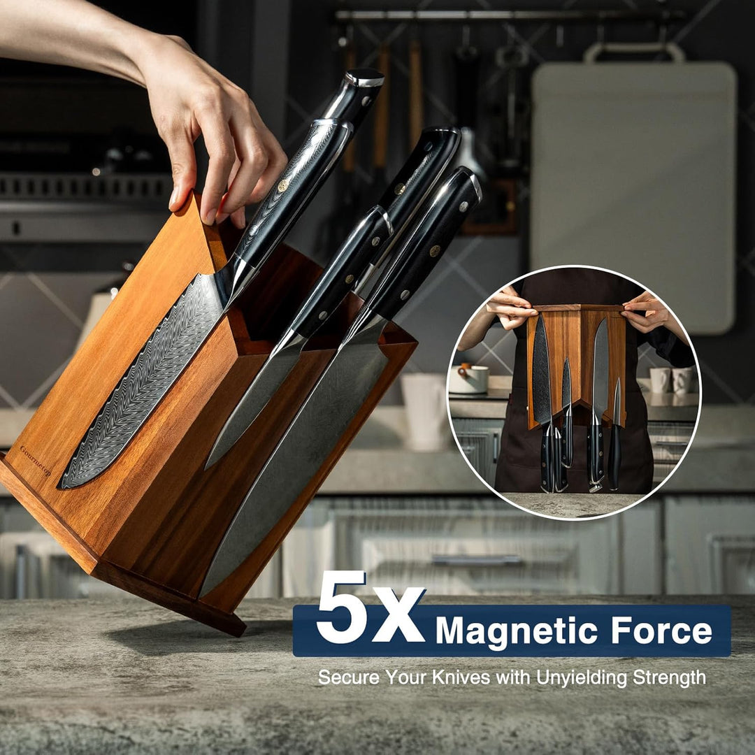 Magnetischer Messerhalter & Küchenutensilienhalter, universeller Magnetblock ohne Messer, Premium-Ak