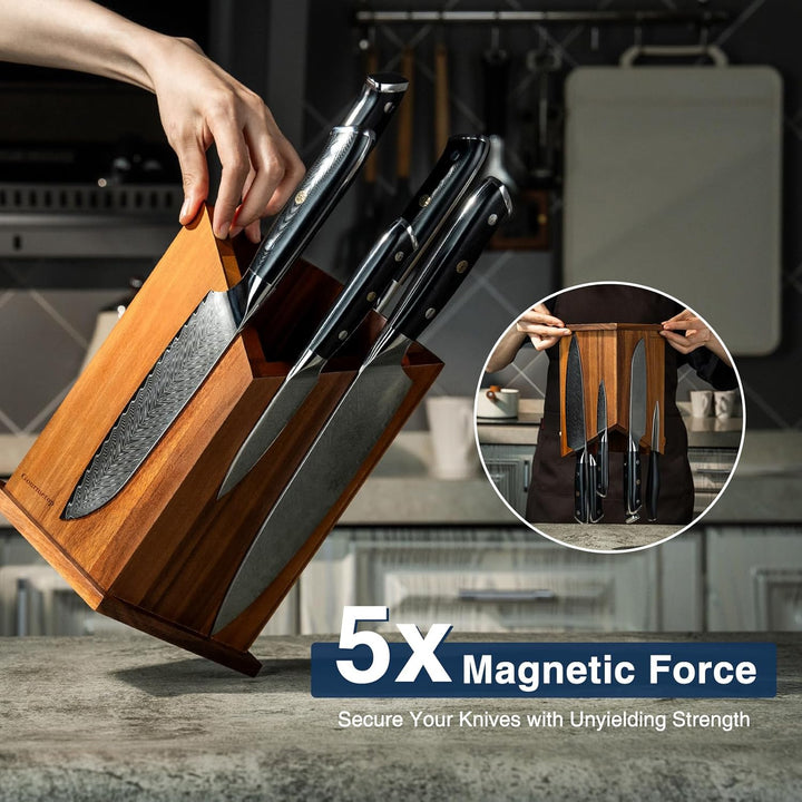 Magnetischer Messerhalter & Küchenutensilienhalter, universeller Magnetblock ohne Messer, Premium-Ak
