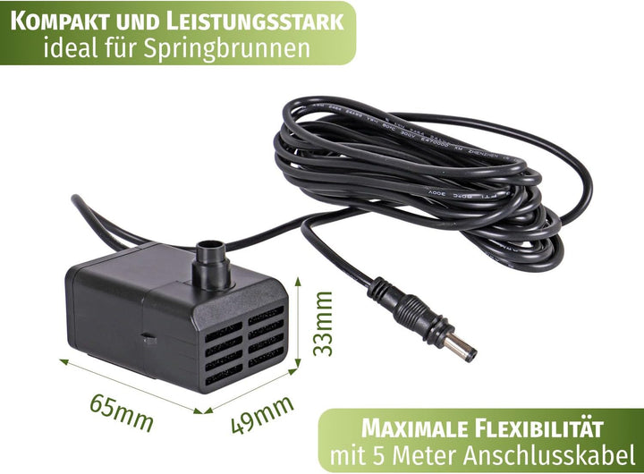 CLGarden Solar Springbrunnenpumpe NASP4-S Set mit Akku LED Beleuchtung Schlauch Pumpe für Springbrun