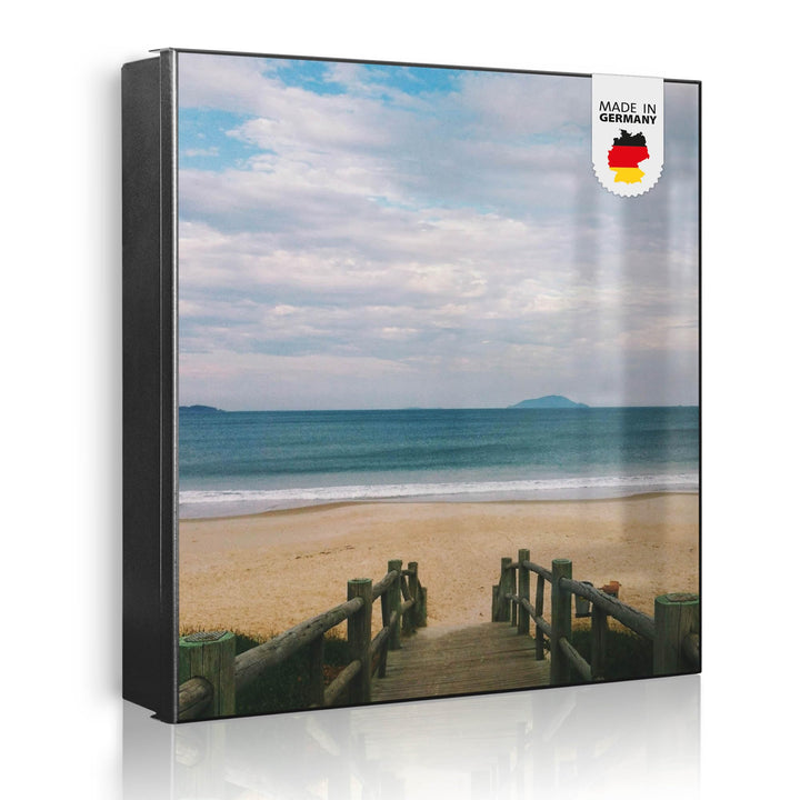 banjado Grosser Schlüsselkasten Glas - Schlüsselbox 30x30cm mit 50 Haken - Schlüsselkasten modern fü