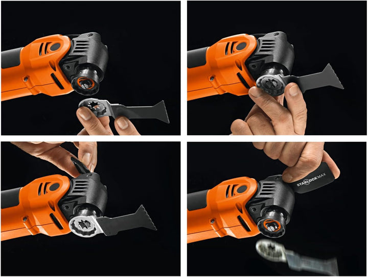 FEIN HSS-Sägeblatt Set (Aufnahme Starlock Plus, ø 100 mm, inkl. Tiefenanschlag, für Parkett/Laminat