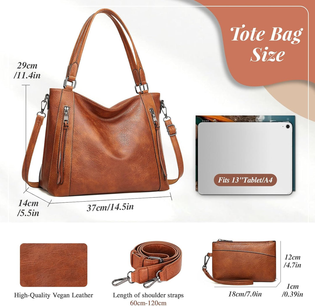 VINBAGGE Damen Handtasche Leder Henkeltasche Top Griff Tasche Vintage Weiches Umhängetasche Schulter