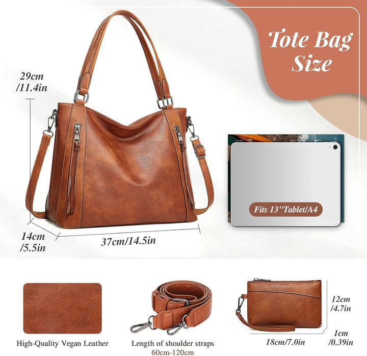 VINBAGGE Damen Handtasche Leder Henkeltasche Top Griff Tasche Vintage Weiches Umhängetasche Schulter