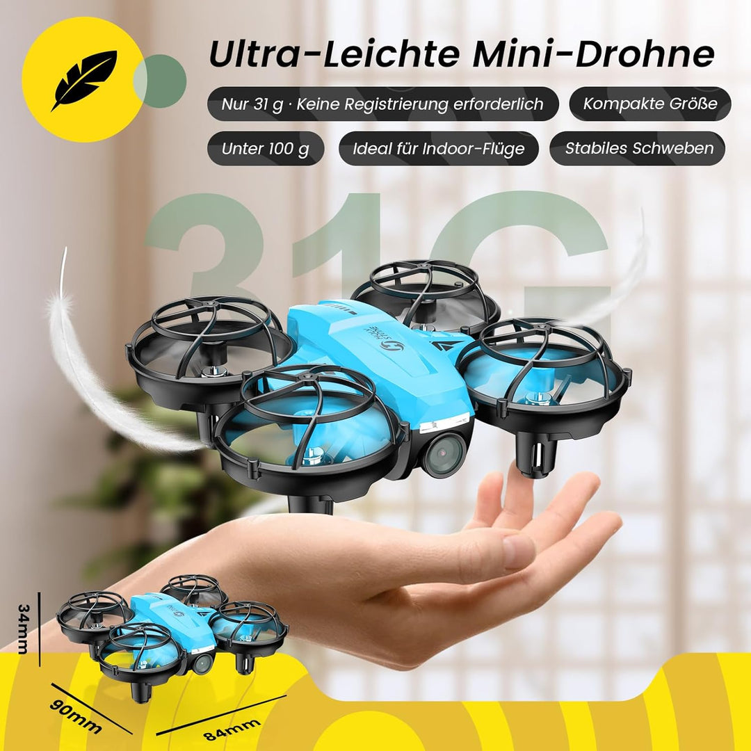Holy Stone HS420 Mini Drohne mit HD 1080P Einstellbarer Kamera,mit 2 Steuerungsmodi,Not Aus,Umkreise