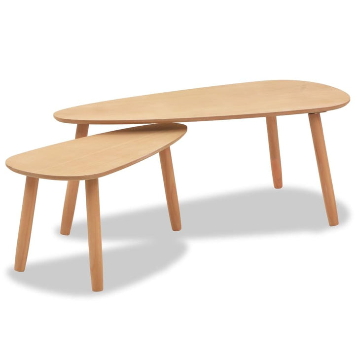 vidaXL 2X Kiefer Massiv Beistelltisch Satztisch Kaffeetisch Couchtisch Tisch Braun, Braun