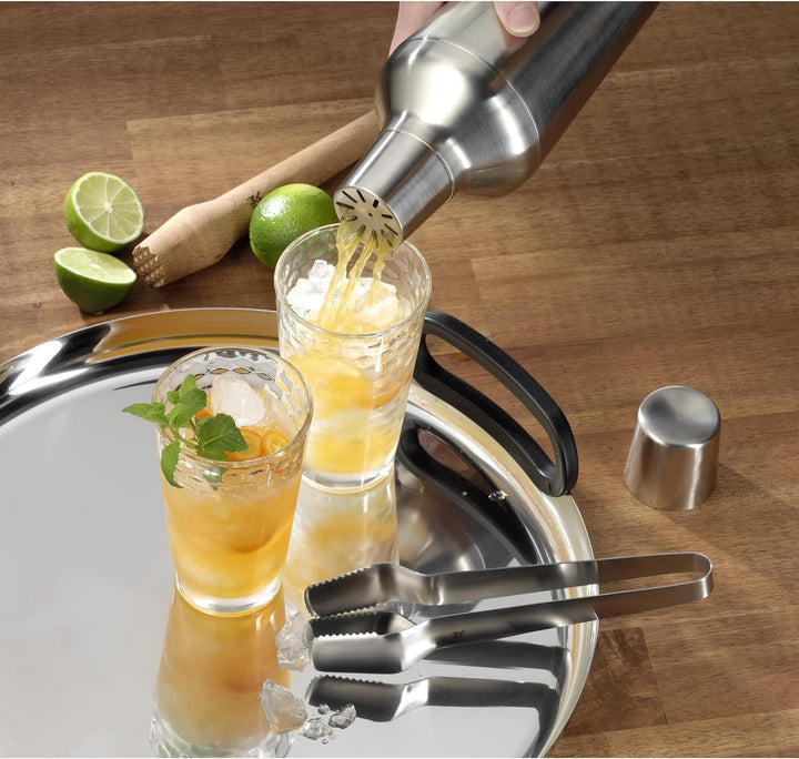 WMF Matroschka Cocktail Set 5-teilig Bar-Set mit Shaker 700ml, Barmass, Cocktail Sieb, Eiszange und