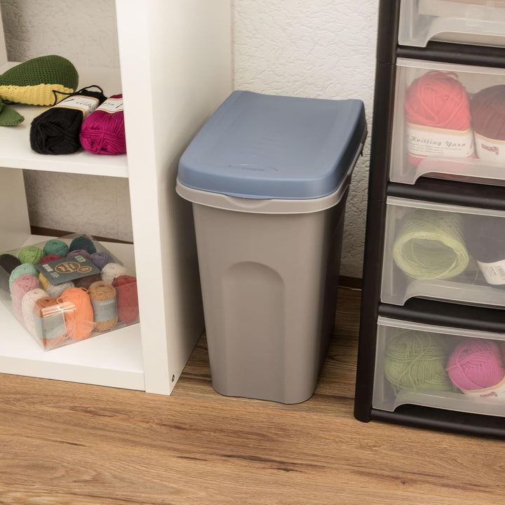15L Mülleimer blau Deckel Recycling Mülltrennung Abfalleimer Abfallbehälter Müll Küche rechteckig Ab