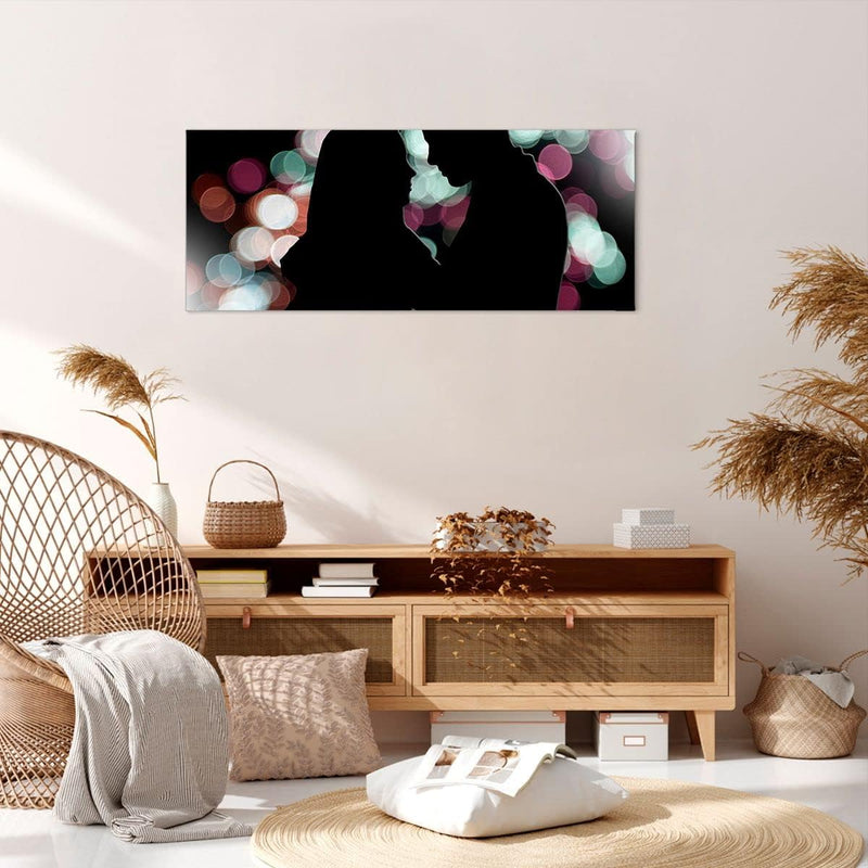 Wandbilder Dekoration Wohnzimmer Paar Liebe Beziehung Panorama Bilder auf Leinwand 120x50cm Leinwand