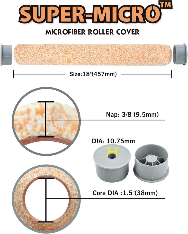 ROLLINGDOG 45,7 cm Farbrollerabdeckungen – grosse Rollenhülsen für Decke, Wand, Boden, Decks, Malere