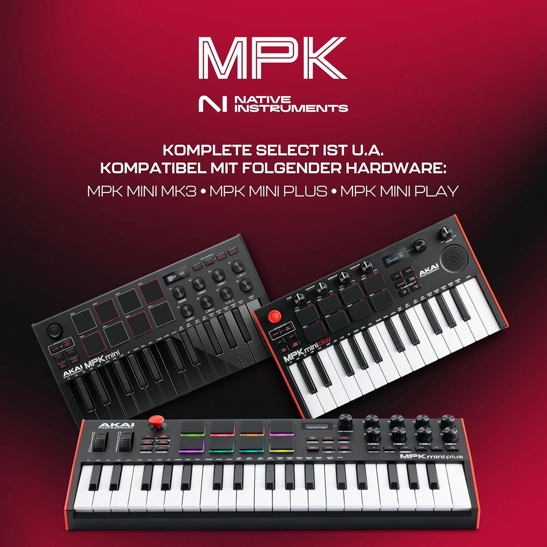 AKAI Professional MPK Mini MK3 – 25-Tasten USB MIDI Keyboard Controller, 8 hintergrundbeleuchtete Dr