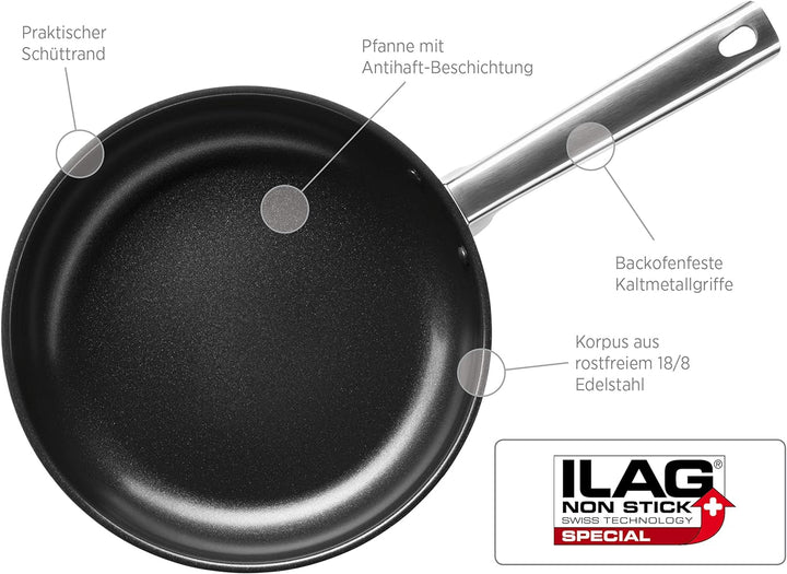MÄSER Asterion Topfset in modernem kupferfarbenem Design, 4 Töpfe, 1 antihaftbeschichtete Pfanne und