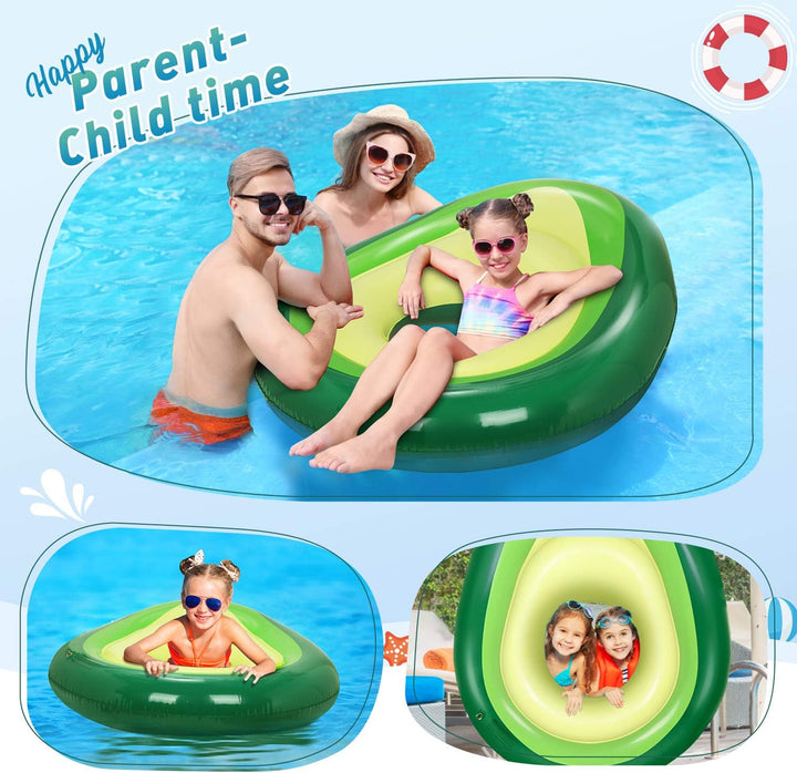 Aufblasbare Avocado Luftmatratze Wasser, Aufblasbare Pool Floss mit Balls Sommer Pool Spielzeug, Sch