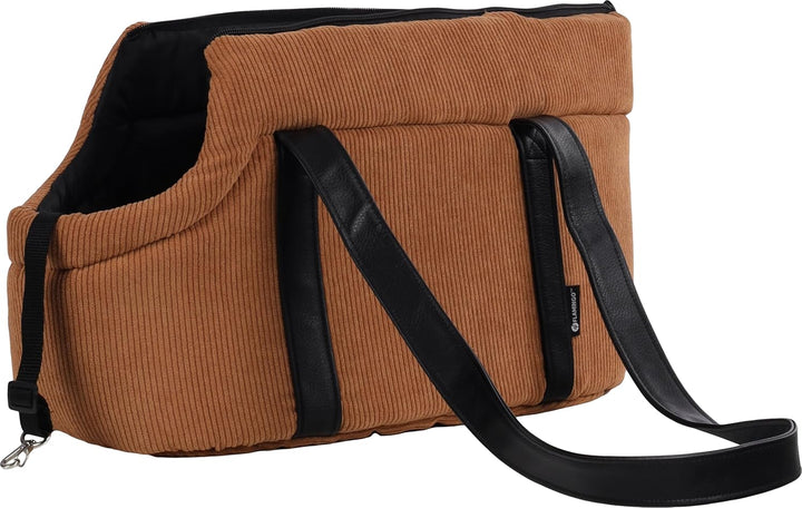 Hundetasche - Tragetasche Alessia Braun – 46x23x25cm – Polyester mit Rippcord – Öffnung Oben – herau