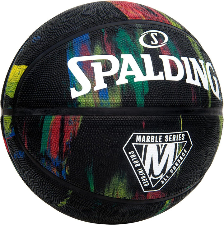 Spalding Unisex – Erwachsene Marble Sz7 Ball 7 Black Rainbow, 7 Black Rainbow