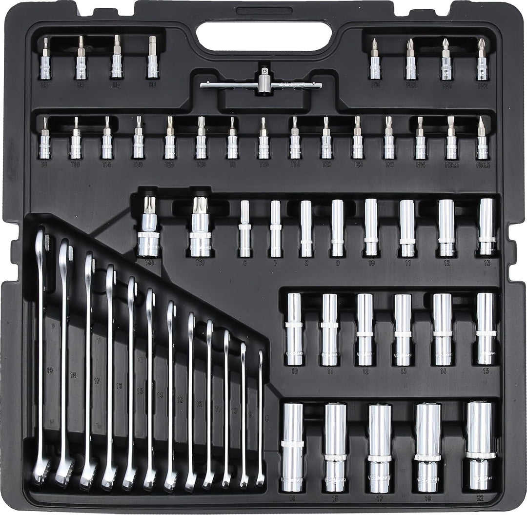 KS Tools 918.0216 1/4"+3/8"+1/2" CHROMEplus Steckschlüssel-Satz, 216-tlg 216-tlg. Hochglanz verchrom