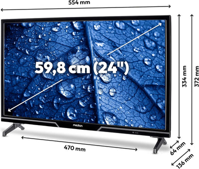 MEDION P12451 (MD 29230) 59,8 cm (24 Zoll) HD Fernseher (Smart-TV, HDR, Netflix, Prime Video, PVR, B