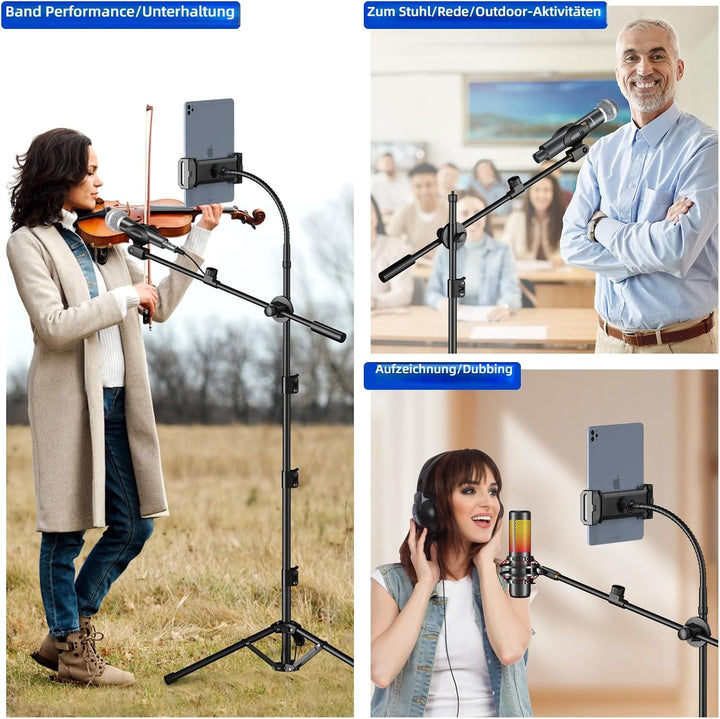 Mikrofonständer, 6-in-1 Mikrofon ständer,Boden-Boom-Mikrofon ständer,Unterstützt Gooseneck,Mikrofonk