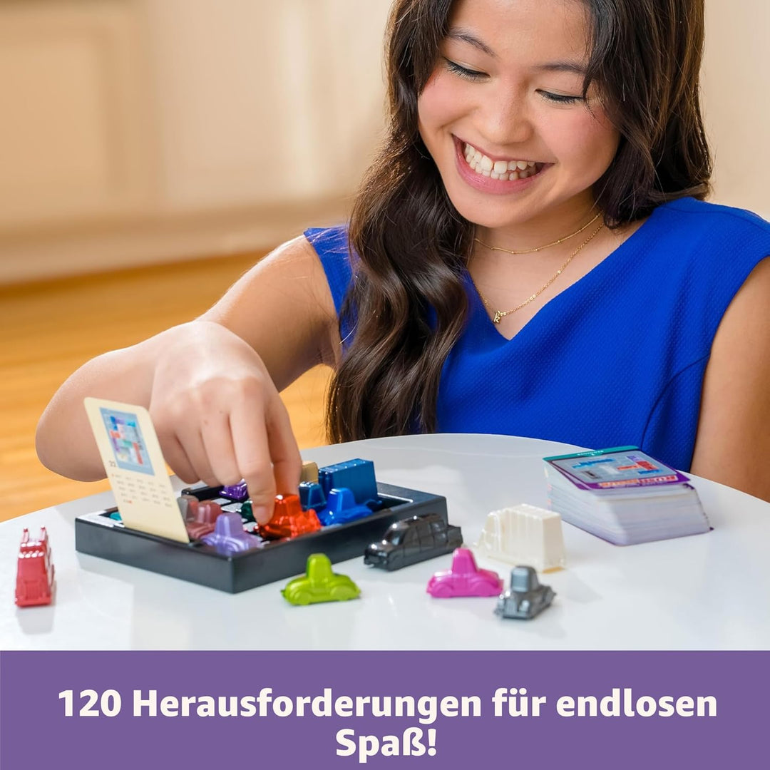 ThinkFun 76617 - Rush Hour - Das bekannte Stau-Spiel in der Deluxe Edition mit Fahrzeugen in Metallo