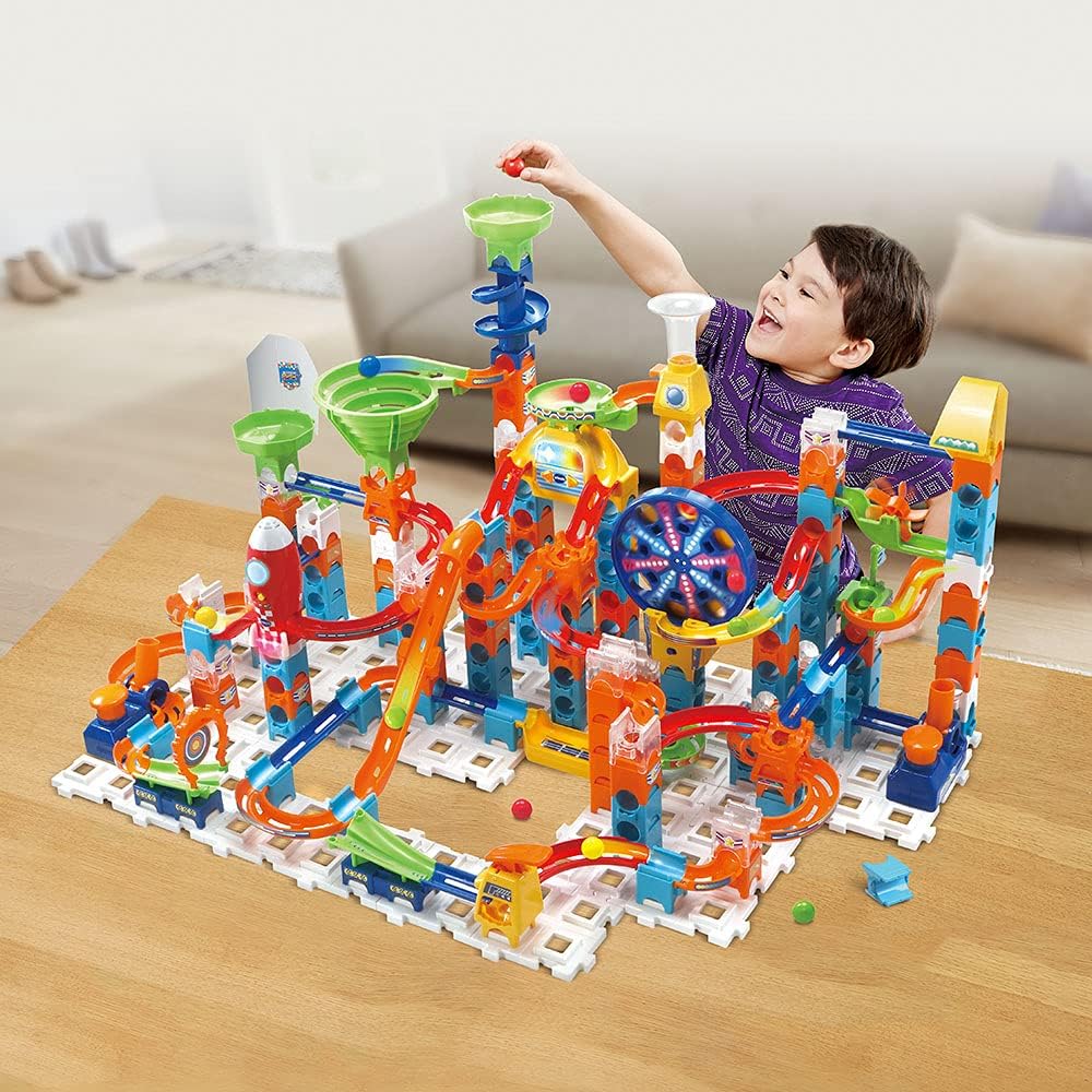 VTech - Marble Rush, elektronische Kugelbahn, Rocket Set Electronic M100E, Bauspiel, 79-teilig, 10 K