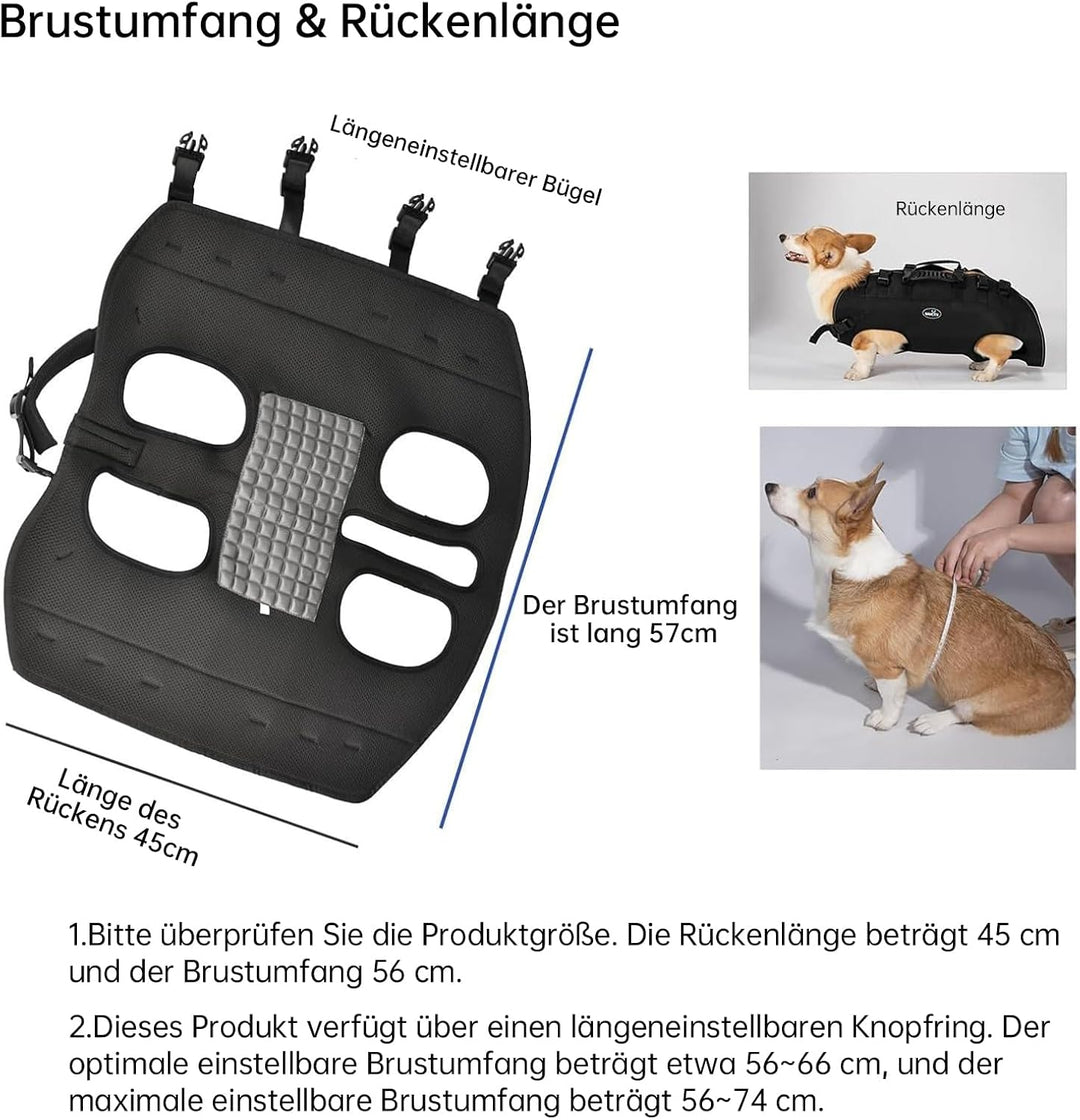Wakytu Hundefördergurt Sling Lift ideal für Haustiersupport Rehabilitation mit verstellbarem Polster