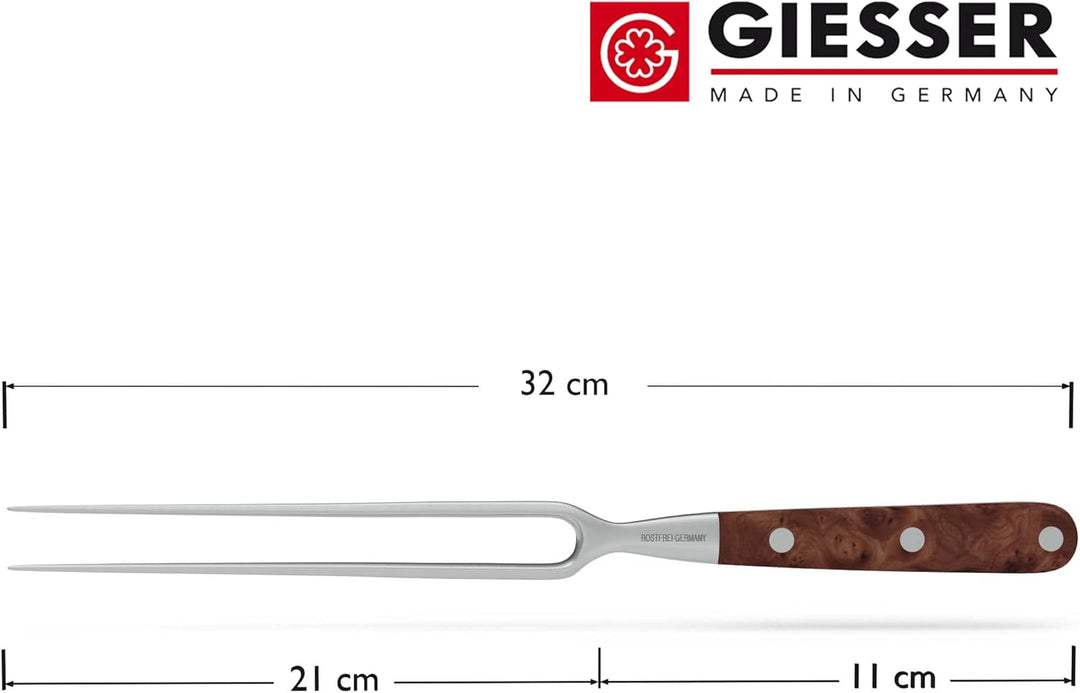 GIESSER seit 1776 - Made in Germany - Tranchiergabel 21 cm Tree of Life, PremiumCut Fork No 1, Fleis