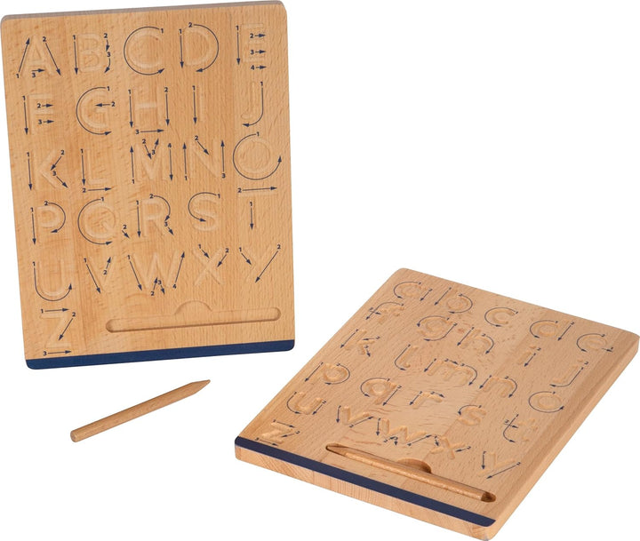 small Foot Schreibtafel-Set „Educate“ aus Holz, Schreiben Lernen mit Schwungübungen, für Kinder ab 5