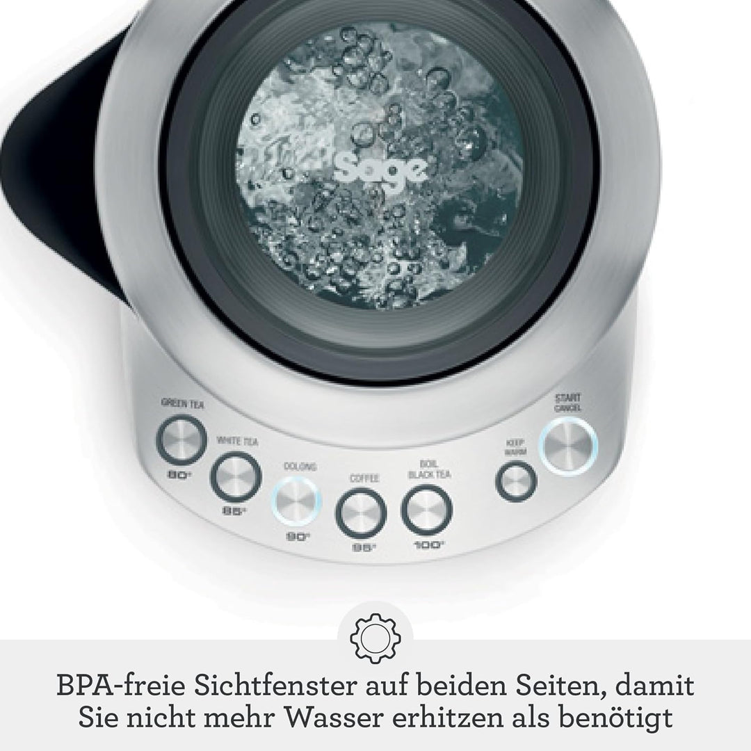 Sage - The Smart Kettle - Leiser, kabelloser elektrischer Wasserkocher - 1,7L Fassungsvermögen, Schn