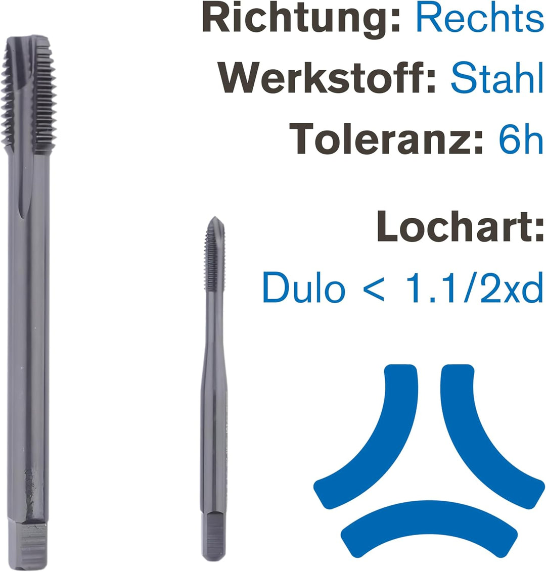GSR Profi Maschinengewindebohrer | Gewindebohrer M2-M22 | HSSE-VAP | Form B für Durchgangslöcher | F