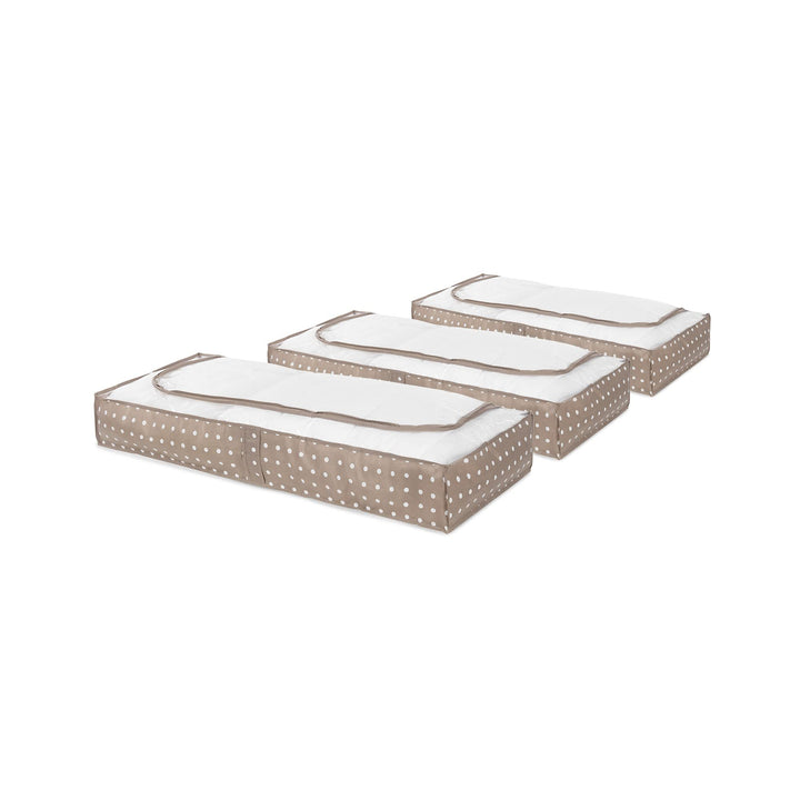 Compactor RAN9816 3er Set extra Flache Unterbettkommode, staubdicht, Beige/Weiss, Polypropylen und E