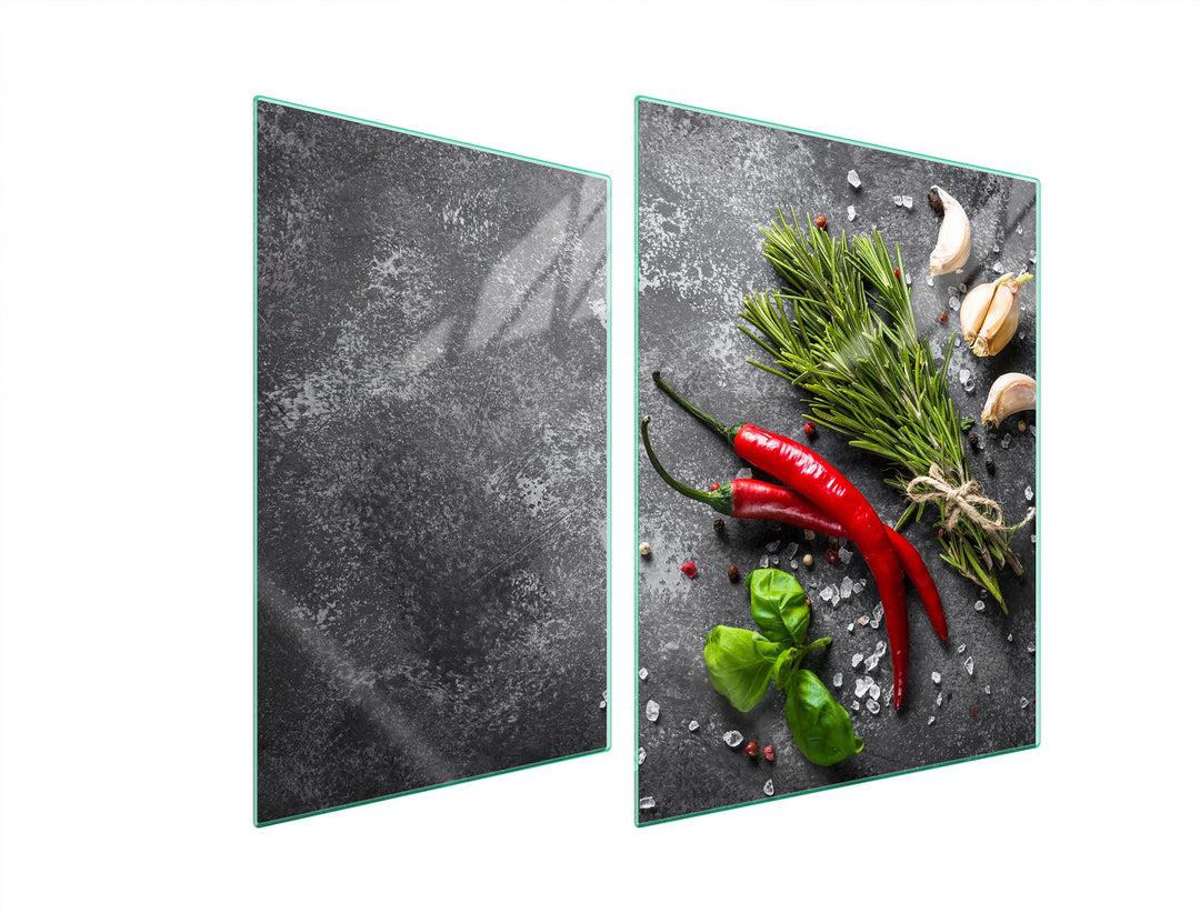 TMK ArtDeko Herdabdeckplatten Set 70 x 52 cm Ceranfeld Abdeckung Glas Spritzschutz Abdeckplatte Glas