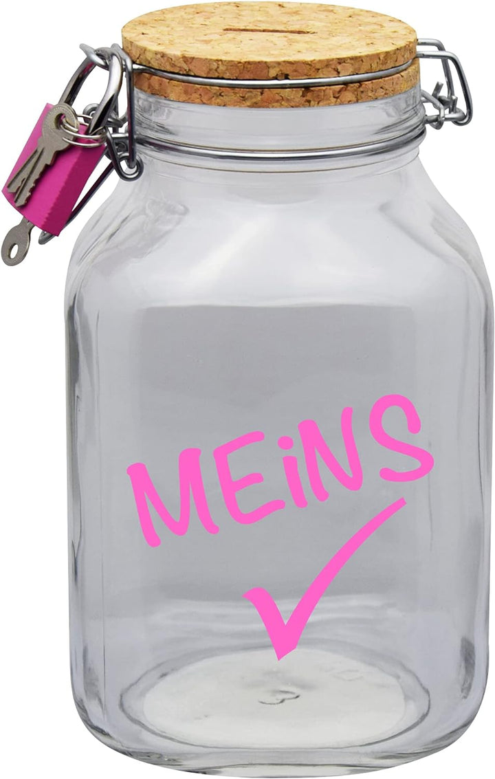 Spardose Meins Geld Geschenk Idee Transparent XXL